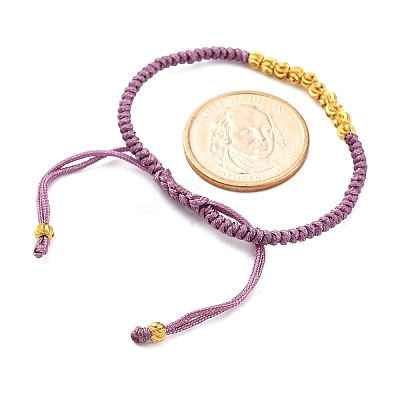 Polyester Cord Braided Bead Bracelets for Women BJEW-L698-01G-1
