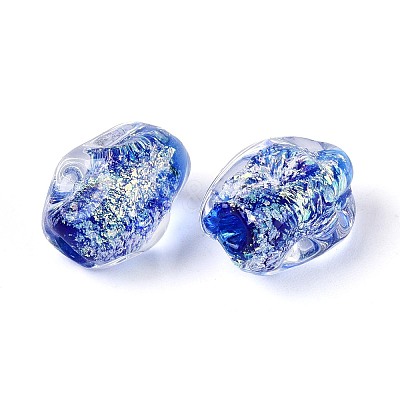 Handmade Foil Glass Beads Strands FOIL-N033-02B-1