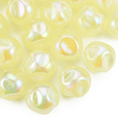 Electroplate Rainbow Iridescent Plating Acrylic Beads TACR-T025-002C-1