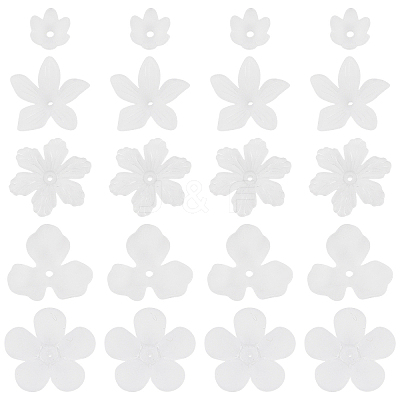 100Pcs 5 Styles Transparent Acrylic Bead Caps OACR-YW0004-59-1