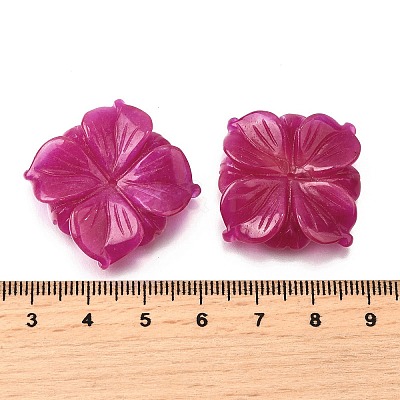 Dyed Natural White Jade Carved Beads G-S390-05-1
