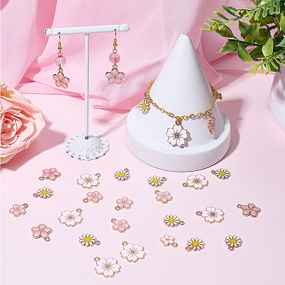 100Pcs 5 Styles Alloy Enamel Pendants ENAM-BM0001-06-1