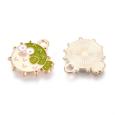 Marine Animals Alloy Enamel Pendants ENAM-T022-34D-1