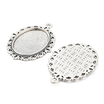 Tibetan Style Alloy Pendant Cabochon Settings FIND-XCP0002-93AS-1