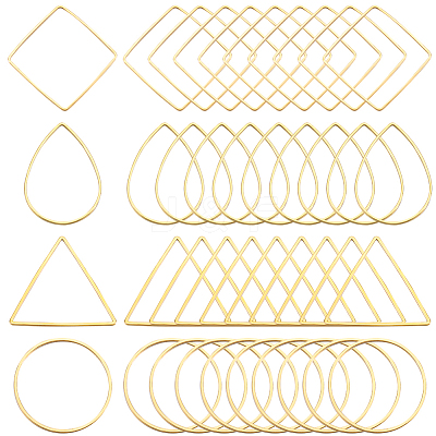 120Pcs 4 Styles Brass Linking KK-SP0002-15B-1