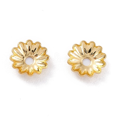 Rack Plating Brass Bead Cap KK-F827-01A-G-1