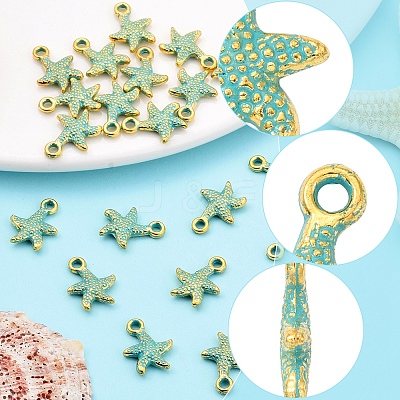 30Pcs Starfish Alloy Pendants FIND-FS0003-41-1