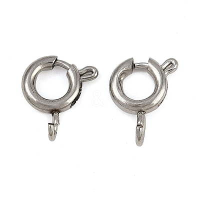 304 Stainless Steel Spring Ring Clasps STAS-B095-05B-P-1