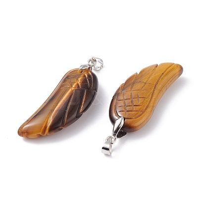 Natural Tiger Eye Pendants G-I314-01P-11-1