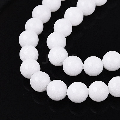 Dyed Natural White Jade Round Bead Strands G-Q937-6mm-20-1