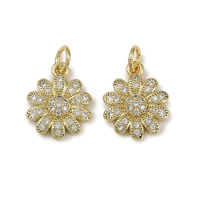 Brass Micro Pave Cubic Zirconia Pendants KK-I358-063G-I-1