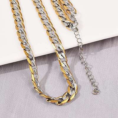 6MM 304 Stainless Steel Cuban Link Chain Necklaces for Women NJEW-G177-01GP-1