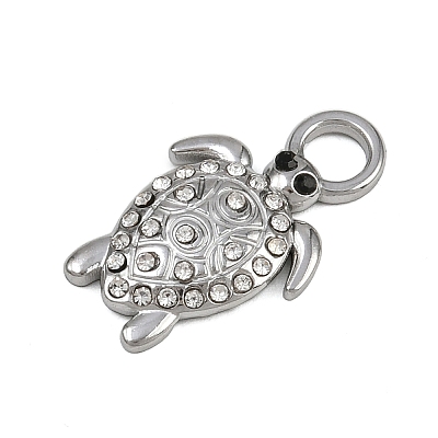 304 Stainless Steel with Rhinestone Pendants LS-STAS-G363-06P-1