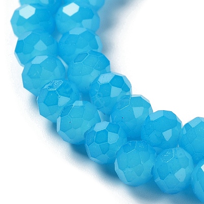 Baking Paint Imitation Jade Glass Bead Strands DGLA-A034-J8MM-A13-1