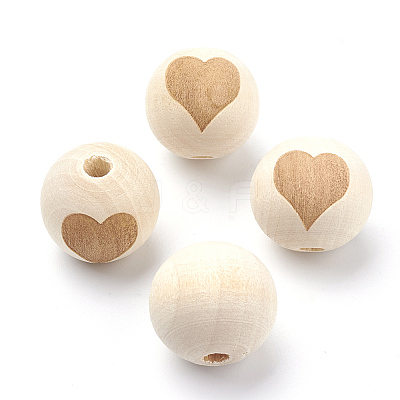 Unfinished Wood Beads WOOD-S036-07-1