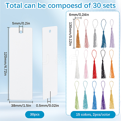 30Pcs 15 Colors Polyester Tassel Decorations OCOR-SP0001-16A-1