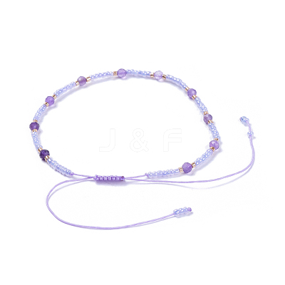Adjustable Nylon Thread Braided Beaded Bracelets BJEW-JB04376-1