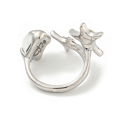 Star Zinc Alloy Rhinestone Open Cuff Ring LS-RJEW-Z048-02P-02-1