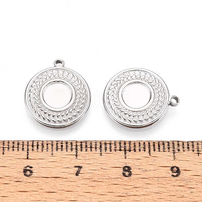 304 Stainless Steel Pendant Cabochon Settings STAS-T067-10P-1