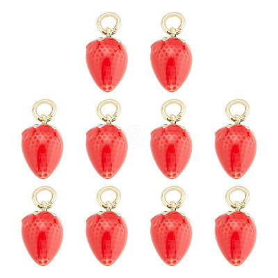 10Pcs Brass Enamel Charms KK-AR0003-63-1