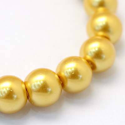 Baking Paint Pearlized Glass Pearl Round Bead Strands HY-Q003-6mm-31-1