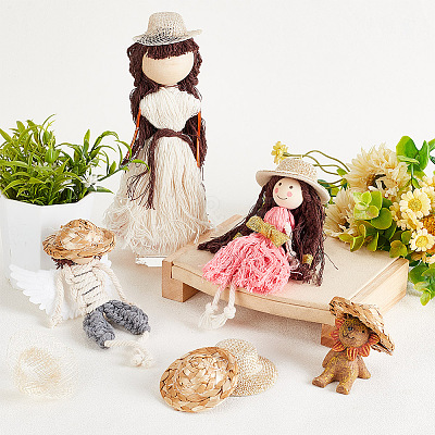 30Pcs 3 Style Doll Straw Hat DIY-GA0005-44-1