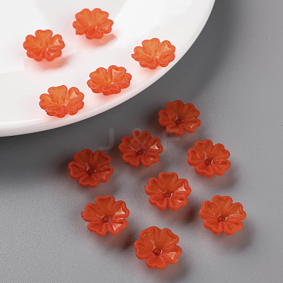 Transparent Frosted Acrylic Bead Caps MACR-S371-04A-726-1