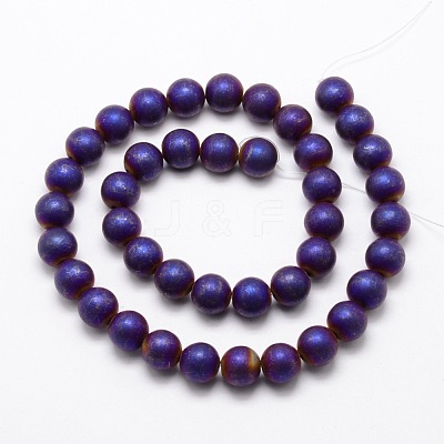 Electroplate Non-magnetic Synthetic Hematite Beads Strands G-R363-8mm-04-1