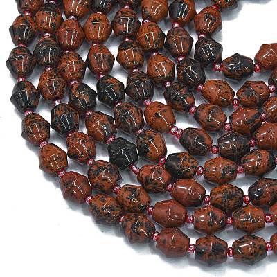 Natural Mahogany Obsidian Beads Strands G-K389-D26-01-1