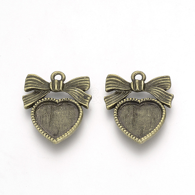 Tibetan Style Alloy Pendant Cabochon Settings TIBE-Q073-75AB-1