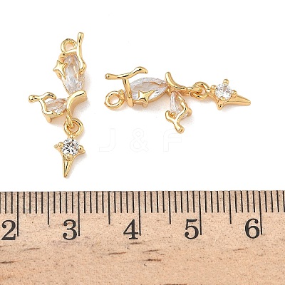 Brass Micro Pave Clear Cubic Zirconia Pendants KK-H0526-17G-1