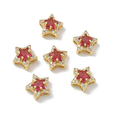 Brass Micro Pave Cubic Zirconia Slide Charms KK-D226-02G-03-1