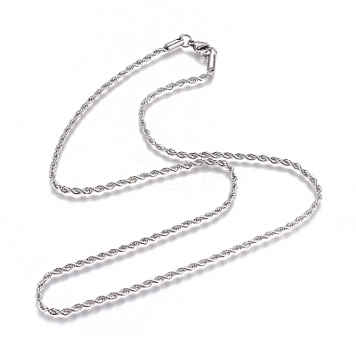 Non-Tarnish Unisex 304 Stainless Steel Rope Chain Necklaces X-STAS-D0002-33P-1