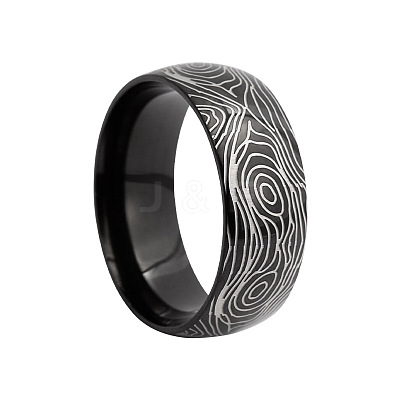 Annual Ring Pattern 201 Stainless Steel Finger Rings FS-WG7658E-12-1