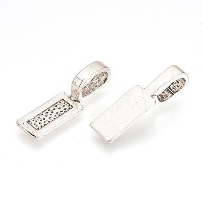 Tibetan Style Alloy Glue-on Flat Pad Bails TIBEP-Q064-185AS-RS-1