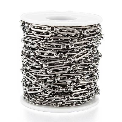 Tarnish Resistant Handmade 304 Stainless Steel Link Chains CHS-M004-02P-1