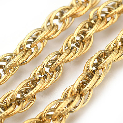 Ion Plating(IP) 304 Stainless Steel Rope Chain Bracelets BJEW-P235-18G-1