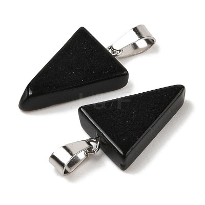 Natural Obsidian Pendants X-G-B127-04P-06-1