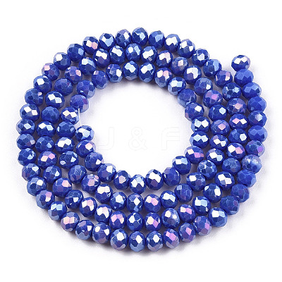 Electroplate Glass Beads Strands EGLA-A034-P4mm-B07A-1