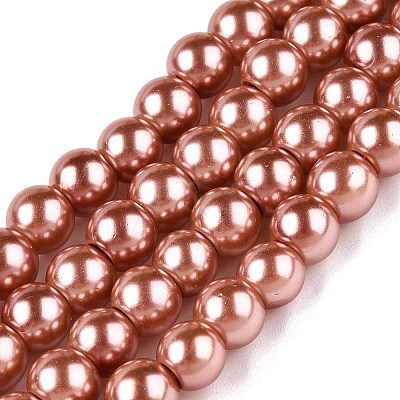 Baking Paint Pearlized Glass Pearl Round Bead Strands HY-Q003-6mm-50-A-1