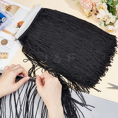 1 Yard Plastic Bugle Bead Tassel Trimming OCOR-BC0006-60B-1