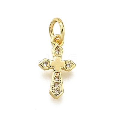 Brass Micro Pave Cubic Zirconia Pendants KK-Z100-41G-02-1