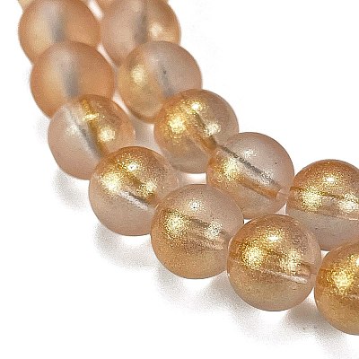 Frosted Transparent Glass Bead Strands GLAA-P065-8mm-02-1