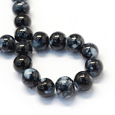 Baking Paint Glass Round Bead Strands DGLA-Q019-6mm-73-1