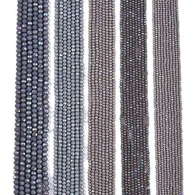 Electroplate Opaque Solid Color Glass Beads Strands EGLA-A044-P2mm-L10-1
