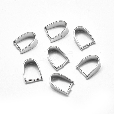 Anti-Tarnish Rhodium Plated 925 Sterling Silver Pendant Bails STER-L057-078S-1