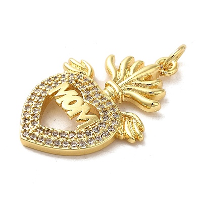 Mother's Day Brass Micro Pave Clear Cubic Zirconia Pendants FIND-Z041-20I-1
