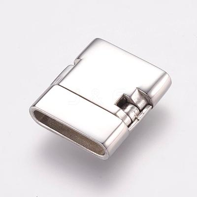 Tarnish Resistant 304 Stainless Steel Fold Over Clasps STAS-L189-34P-1