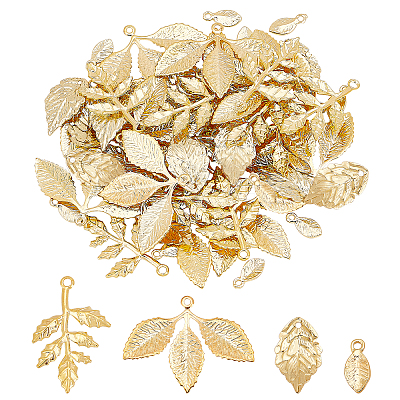 56Pcs 4 Style Brass Pendants KK-DC0001-18-1