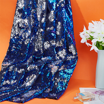 PET Reversible Sequin Fabric DIY-WH0320-66A-1